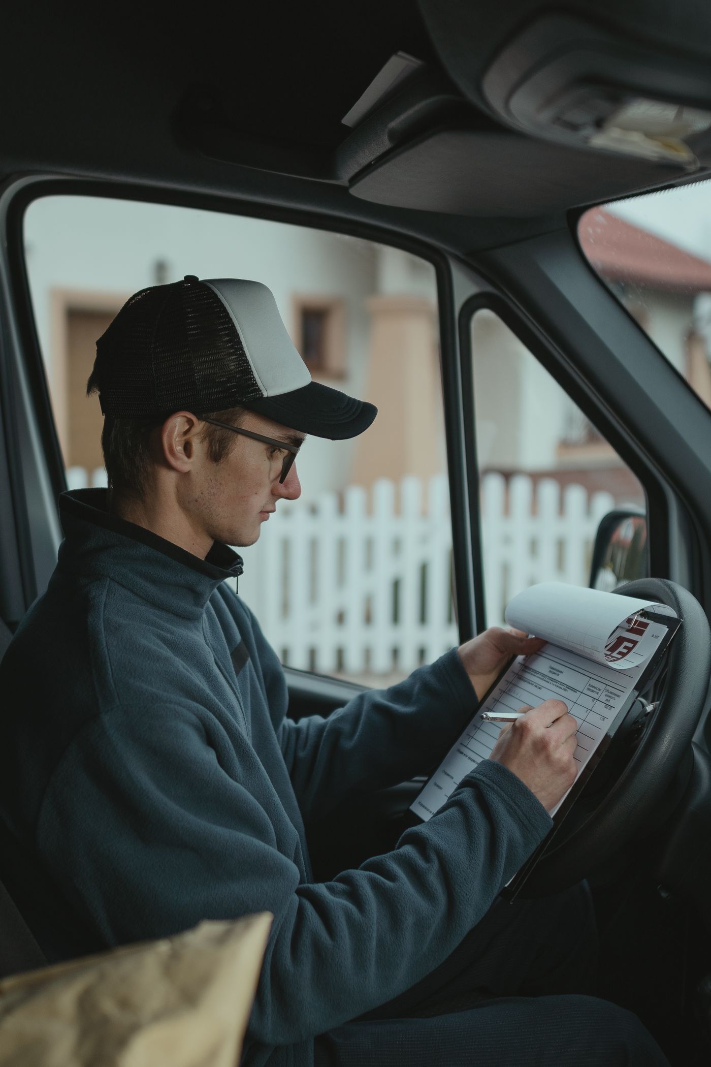 Paper records in a haulage office
